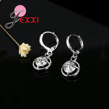 New Fashion Jewelry Set Chain Pendant Necklace & Earrings Genuine 925 Sterling Silver Jewelry Set Hot Sales