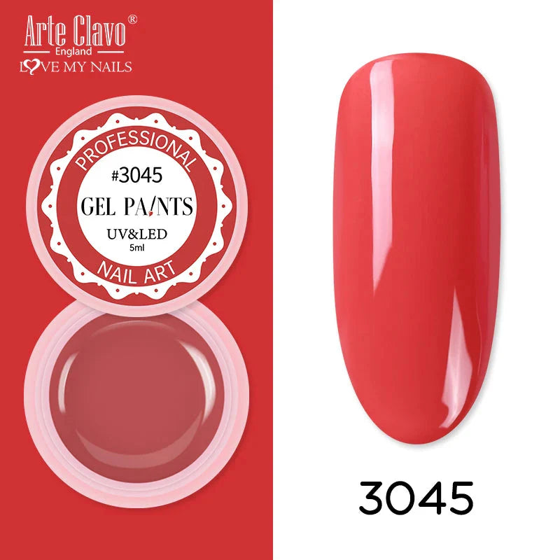 Arte Clavo Painting Gel 72 Colors 5ml Professional Nail Paint Color Gel Polish For Nail Art UV Gel Lacquer Gel Top Coat Manicure