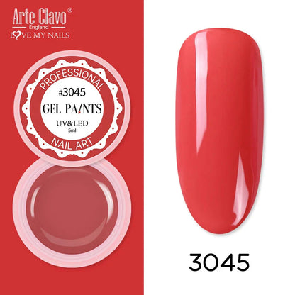 Arte Clavo Painting Gel 72 Colors 5ml Professional Nail Paint Color Gel Polish For Nail Art UV Gel Lacquer Gel Top Coat Manicure