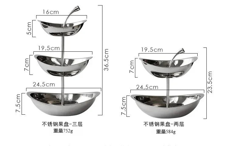 Fruit Plate Home Living Room Coffee Table Ornaments Candy Dish Placed Snack Tray Multi-layer High-grade Fruit Plate