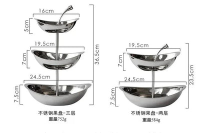 Fruit Plate Home Living Room Coffee Table Ornaments Candy Dish Placed Snack Tray Multi-layer High-grade Fruit Plate