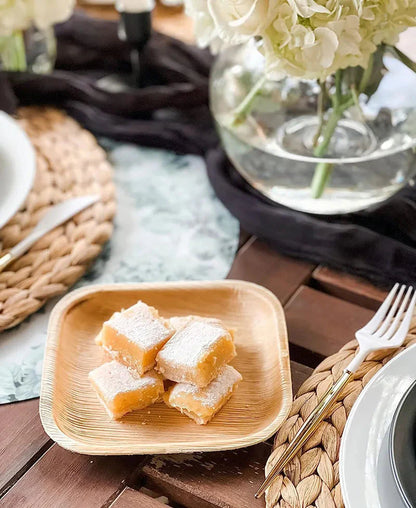 25PCS 6in/8in/10in Disposable Palm Leaf Plate Square Dessert Plates Eco-friendly Bamboo Like Plates Wedding Party Birthday