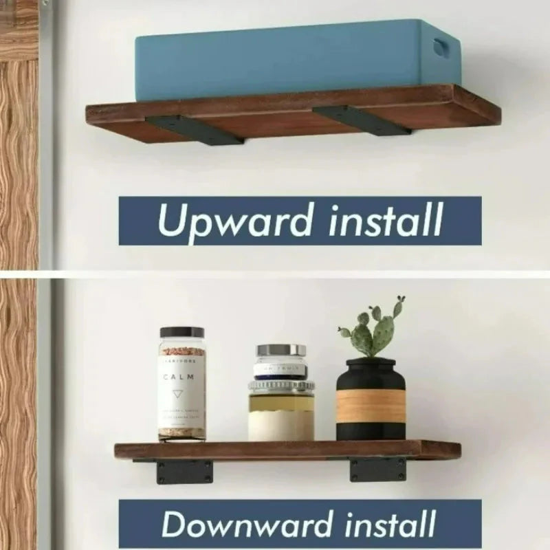 Heavy Duty L-shaped Shelves Brackets Thickened Floating Shelf Bracket Invisible Wall Shelves Support with Screws Hardware Tools