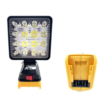 Heavy-Duty LED Work Light - Compatible with Makita/Dewalt/Milwaukee 18V Li-ion Batteries - Portable Camping & Emergency Flashlight