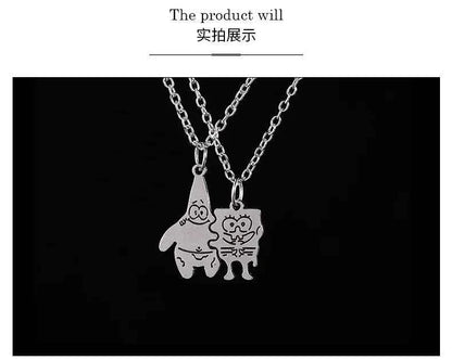 2 Pcs/ Set Fashion Best Friends Honey Love Couple Pendant Necklace Choker Gift Friendship Jewelry Wholesale