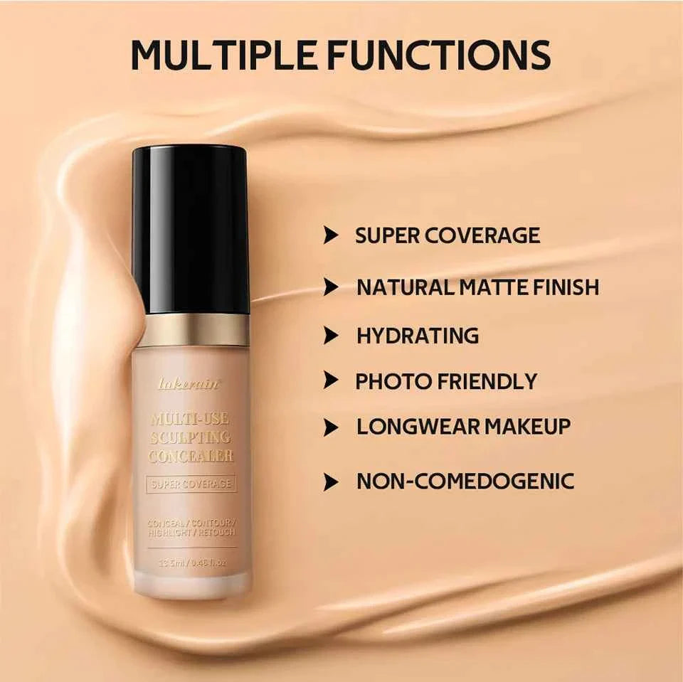 Lakerain Multi-purpose Concealer For Face Covers Freckles Even Skin Tone Moisturizing Long-lasting Sculpting Liquid Concealer
