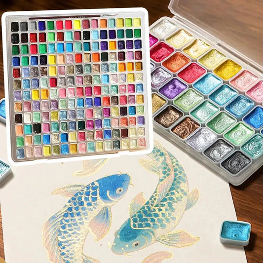 12/24/35/48Color Pearlescent Solid Watercolor Paint Multifunctional Painting Tool Set Painting Paint DIY Watercolor Sets