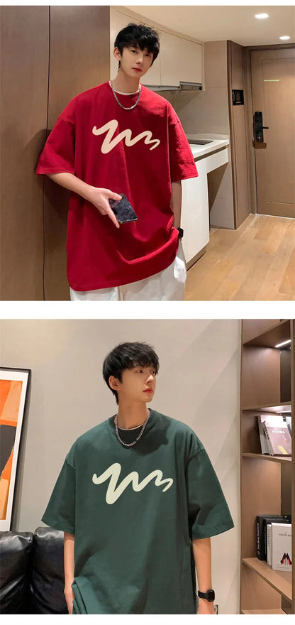 Men's T Shirt Oversized Mens White Cotton T-shirts Funny Print 5XL Casual Wear Summer Tee Shirts For Men Big Size Male Clothes