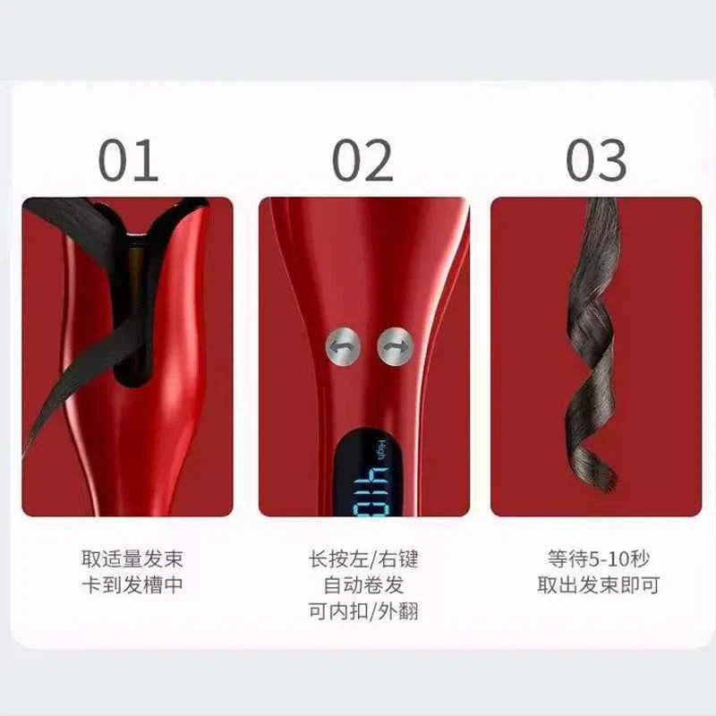 Hot Selling Multifunctional Automatic Rotating Curler For Women'S Hairstyles Portable Ceramic Coated Curling Iron