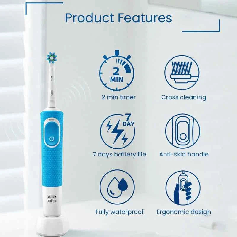 Oral B D100 Electric Toothbrush 2D Vitality Cleaning Teeth Brush Waterproof Electronic Teeth Brush Inductive Charger With Timer