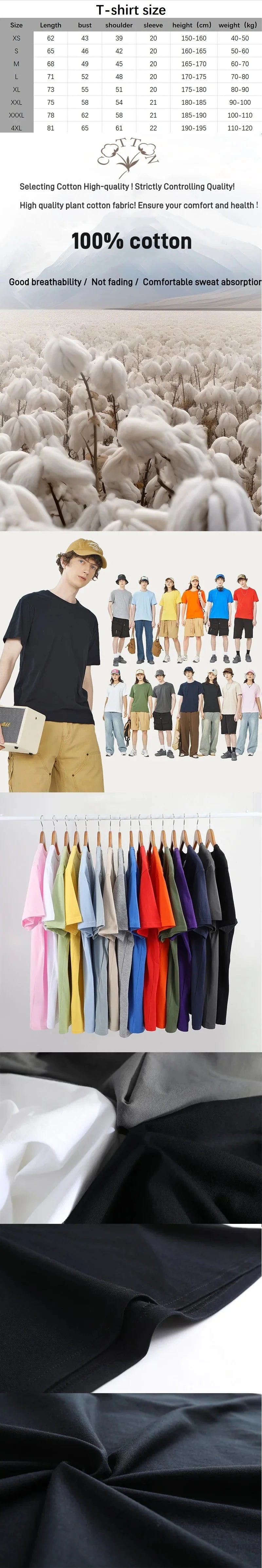 Parisian Style Men's Pure Cotton Casual T-Shirt, Simple and Stylish Crew Neck Short Sleeve T-Shirt for Everyday Wear