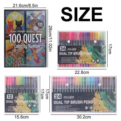 Cartoon Activity Color Painting Book Educational Paper Paint By Numbers Quick-drying DIY Drawing Learning Book Home Decor