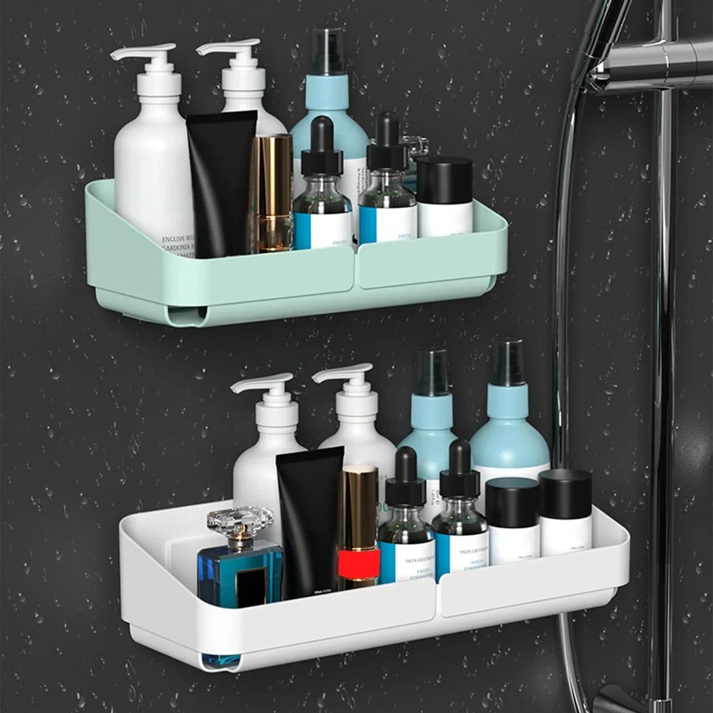 Bathroom  Kitchen Convenience Rack Shelf Makeup Storage Organizer Shower Shelf Cosmetics Shampoo Rack  Wall Spice No Drilling