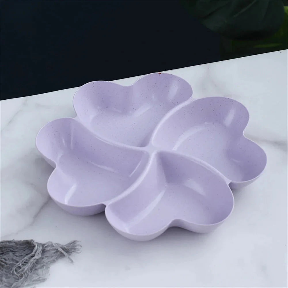 Snack Snack Plate Feel Comfortable Beautiful Shape Wheat Straw Kitchen Bar Utensils Four-leaf Clover Plate Fruit Plate