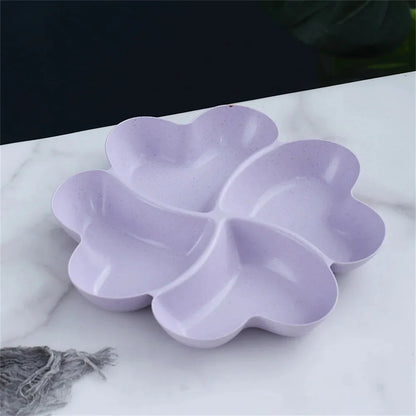 Snack Snack Plate Feel Comfortable Beautiful Shape Wheat Straw Kitchen Bar Utensils Four-leaf Clover Plate Fruit Plate