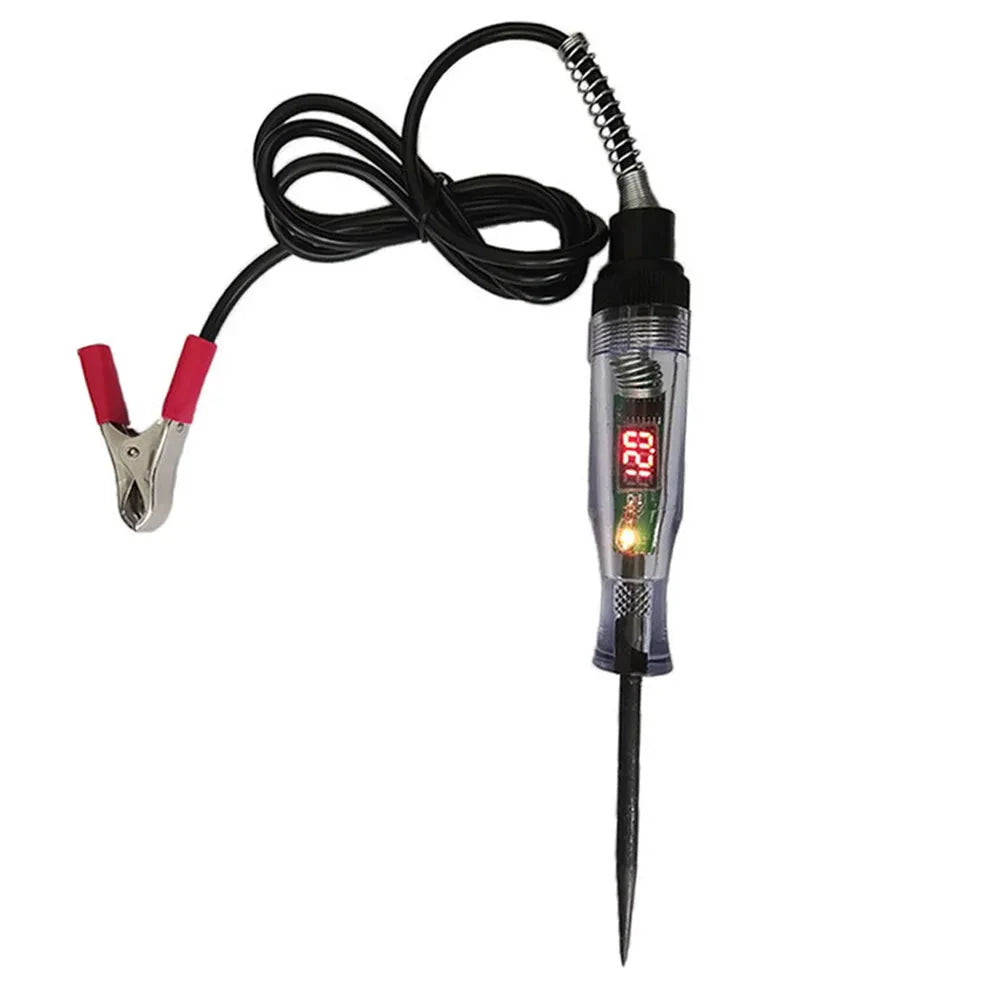 1pc 6V 12V 24V 48V 90V Car Digital Display Test Pen Circuit Test Pen Light Bulb Electric Measuring Pen Repair Tools