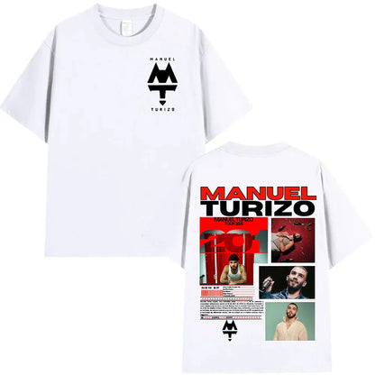 Rapper Manuel Turizo 201 Tour 2025 Men's and Women's T-shirts, Oversized Hip-hop Style Short-sleeved Cotton Casual T-shirts