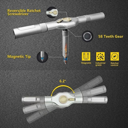 24 in 1 Magnetic Screwdriver Set DIY Multifunction Ratchet Screwdriver Multi Bits Mini Repair Tool Kit for Furniture Computer