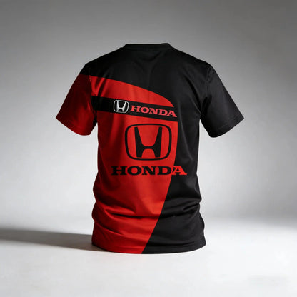 Honda Mens Tshirt In Black And Red Fashionable Street Style Cool And Cute Commuting Sports And Leisure Gatherings And Fun Exhibi