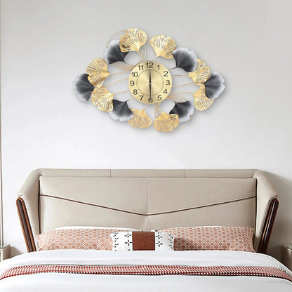 Background Art Display Design Round Gold Clock 8"