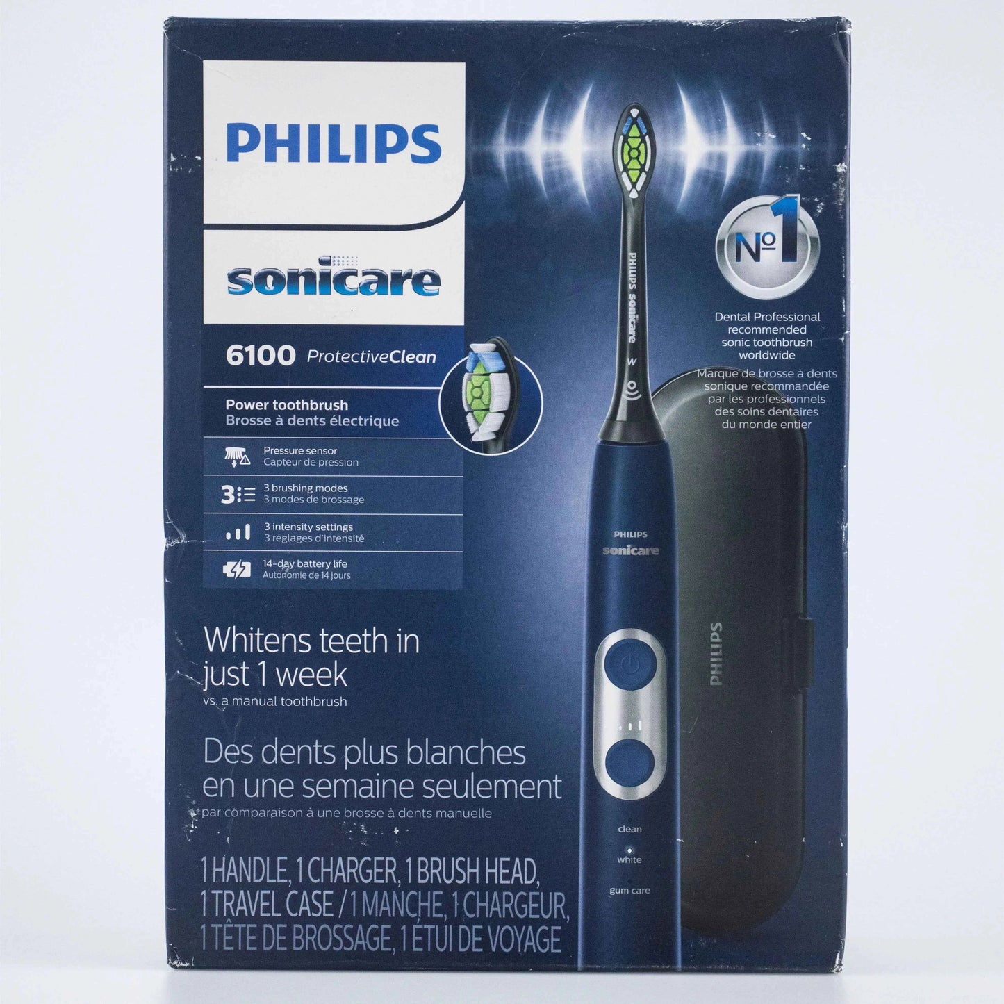 Philips Sonicare ProtectiveClean 6100 Rechargeable Electric Power Toothbrush, Navy Blue, HX6871