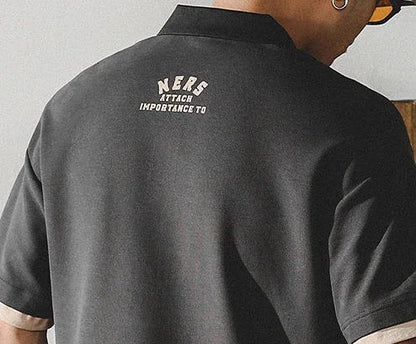 Mens T-shirt Motorcycle Tops Alphabet Polo Shirts Spliced Male with Collar Tee New & Tees Wholesale Short Quarter Sleeve 5xl Hot