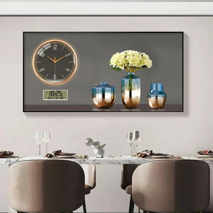 Large Size Aluminum alloy framed Artwork Wall Clock, Luxurious Muted Quartz Clock for Home Decor,living Room,bed Room Décor