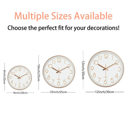 Minimalist Quartz Wall Clock Cubic Digital Clock Modern Style Silent Non Ticking Living Room Bedroom Office Clock 8/10/12 Inch