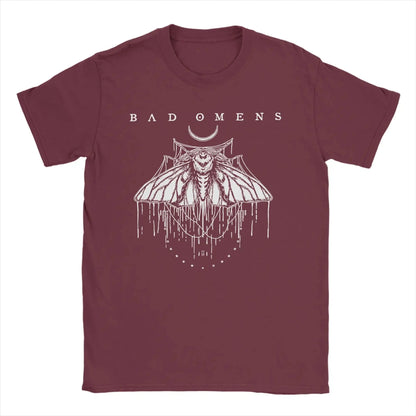 Men's T-Shirts Bad Omens Moth Casual 100% Cotton Tee Shirt Short Sleeve  T Shirt Round Collar Tops Big Size