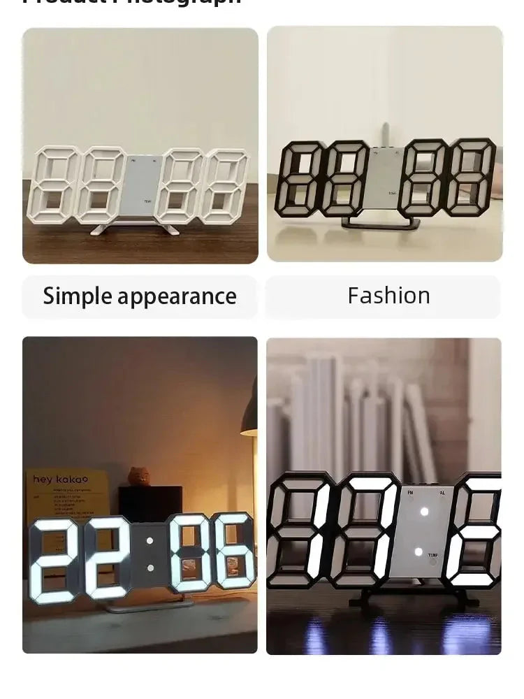 Multifunctional USB Ported LED 3D Digit Style Digital Clock