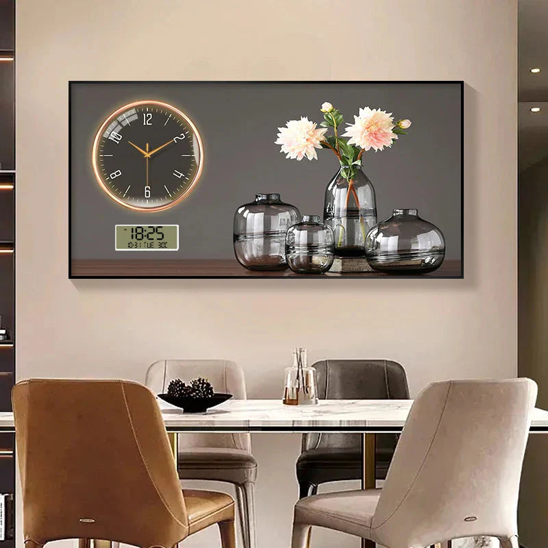 Large Size Aluminum alloy framed Artwork Wall Clock, Luxurious Muted Quartz Clock for Home Decor,living Room,bed Room Décor