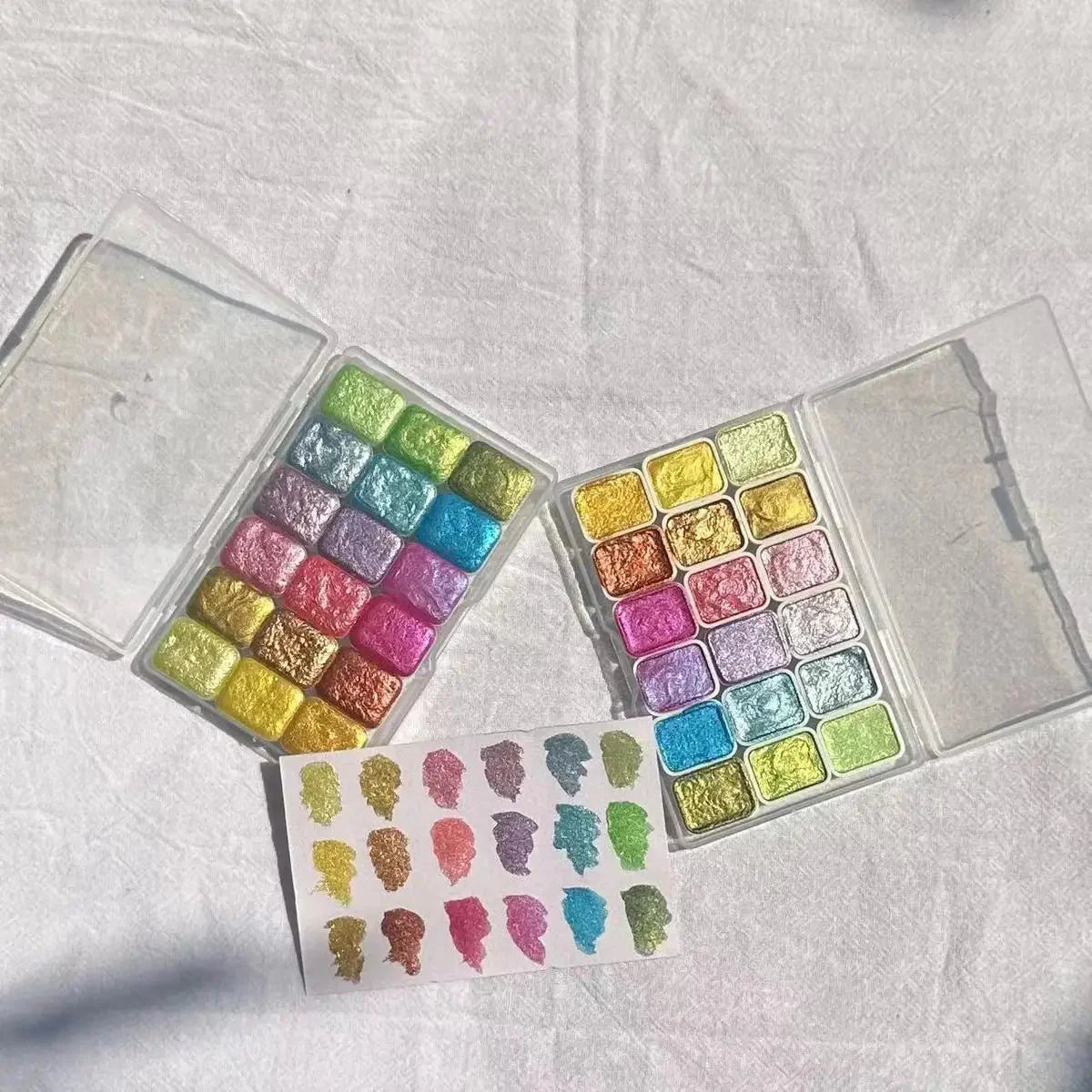 Master Grade 16 Colors Pearlescent Solid Watercolor Paint Mineral Nail Art Flower Painting Dyeing Tool Thangka ES
