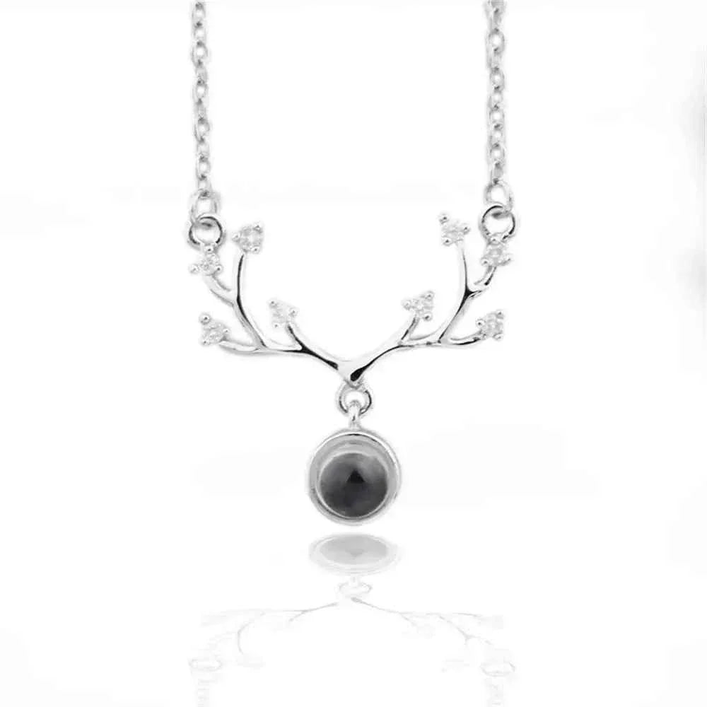 New Letter Necklace 100 Languages I Love You Projection Pendant Necklace Women Jewelry Collier Femme Bijoux Best Friends Gifts