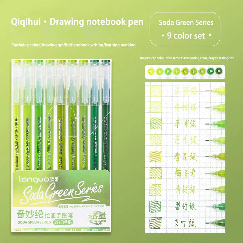 Languo 27-207 Colors Of One Set Drawing Handbook Pens Student DIY Graffiti Multi-Color Gel Pen Writing Marker Stationery