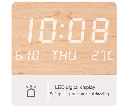 LED Digital Wall Clock Temperature Date Time Multi-function Display Living Room Home Bedroom Silent Clock Fashion Wall Clock