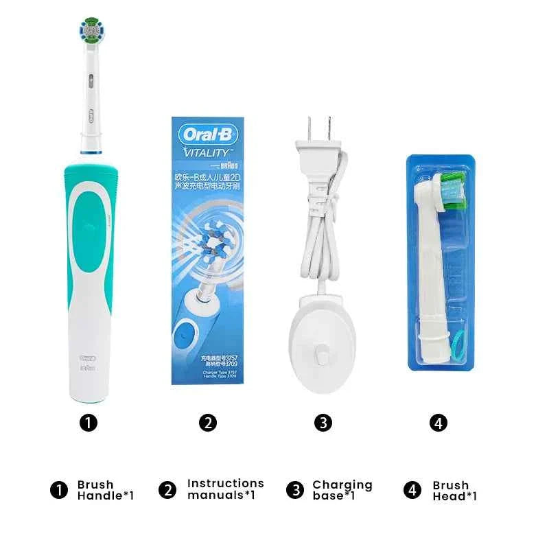 Oral-B D12 S-20 Electric Toothbrush Adult Toothbrush For Plaque Removal Soft Bristled Soft Cleaning Rechargeable 2-Minute Timer