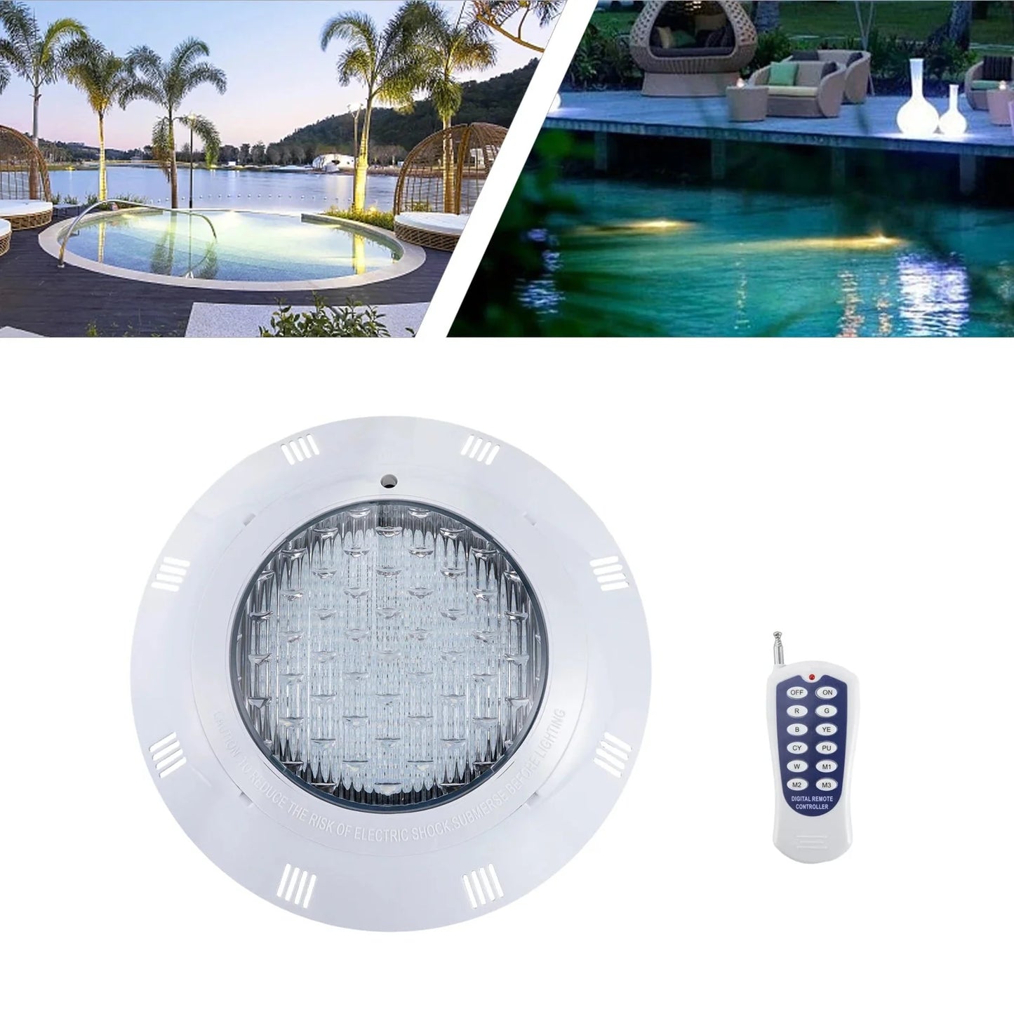 Underwater Light RGB Swimming Lamp IP68 Waterproof ABS 36W  Fountain Lighting 7 Color Changing