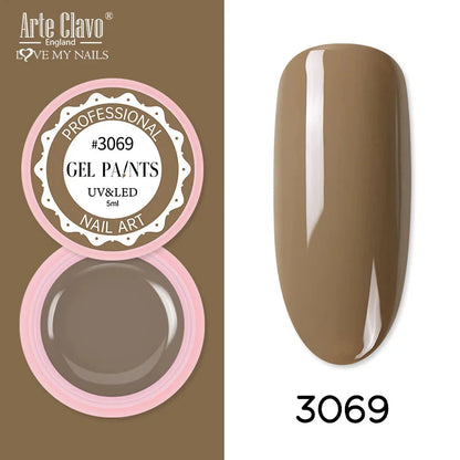 Arte Clavo Painting Gel 72 Colors 5ml Professional Nail Paint Color Gel Polish For Nail Art UV Gel Lacquer Gel Top Coat Manicure