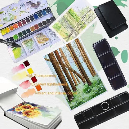 24 color watercolor paint, washable watercolor paint set, professional painting supplies, suitable for adults and artists