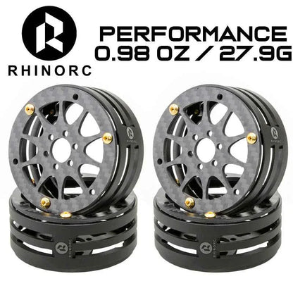 RhinoRC 2.2 inch Narrow Carbon Fiber Aluminum Pro LightWeight RC Car Crawler Wheel Pro Shafty MOA
