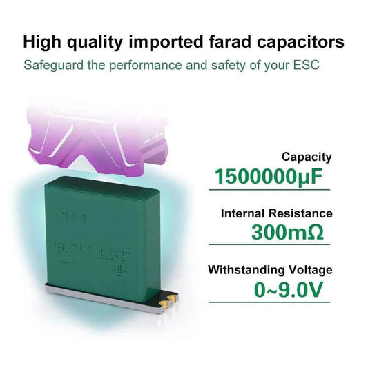 ROCKET-RC Metal Capacitor 1500000μF Capacity 300mΩ Resistance 0~9.0V Withstanding Voltage A1 Version For  1/10 RC RV Drift Cars