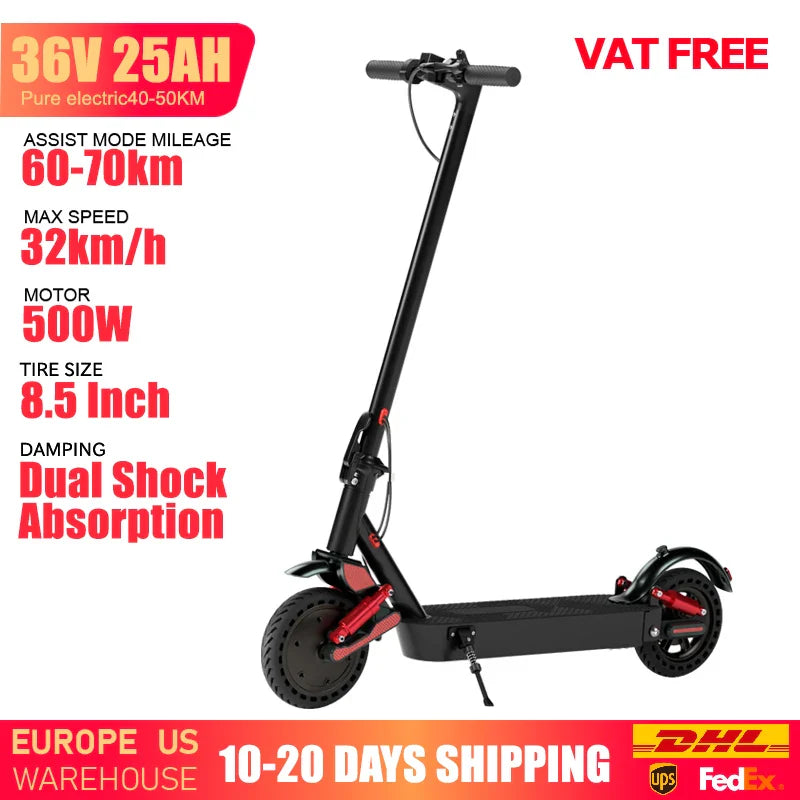 HUANCI D06 500W e scooter Electric Scooters 32km/h escooters Escooter scooter electric for adults eScooter Dual Shock Absorbers