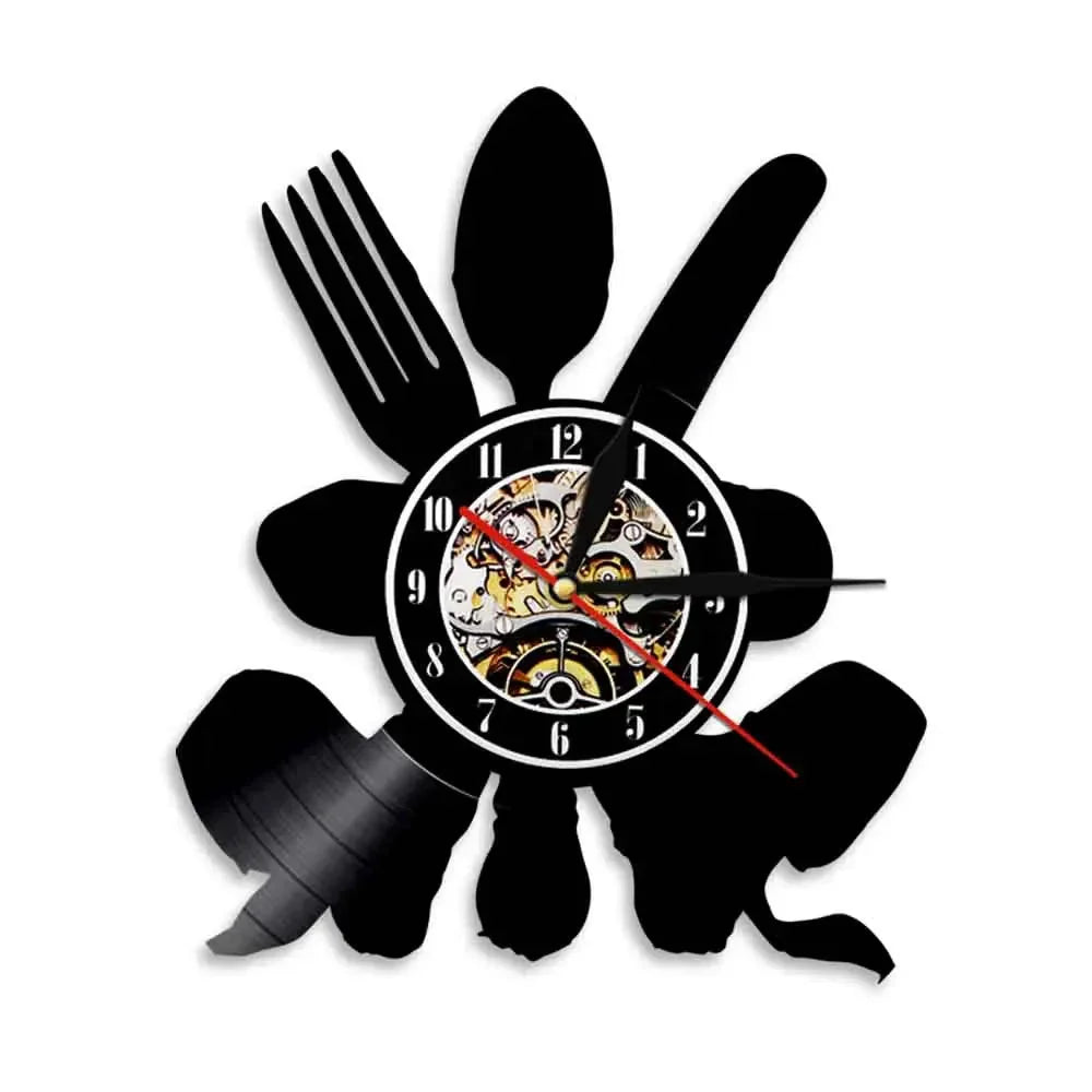 The Kitchen The Heart Of The Home Inspired Vinyl Record Clock Modern Design Vinyl Wall Watch Kitchen Decor Noiseless Timepieces