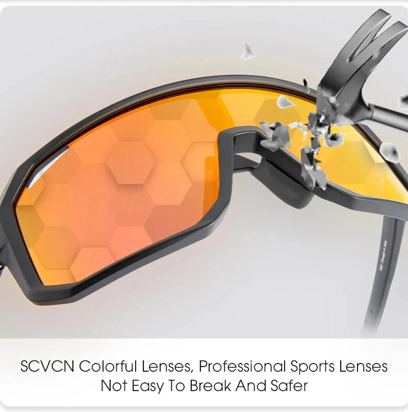 SCVCN Cycling Glasses Bike Mountain Bicycle Hiking Camping Golf UV400 Sunglasses Sport Protection Glasses for Men Women Baseball