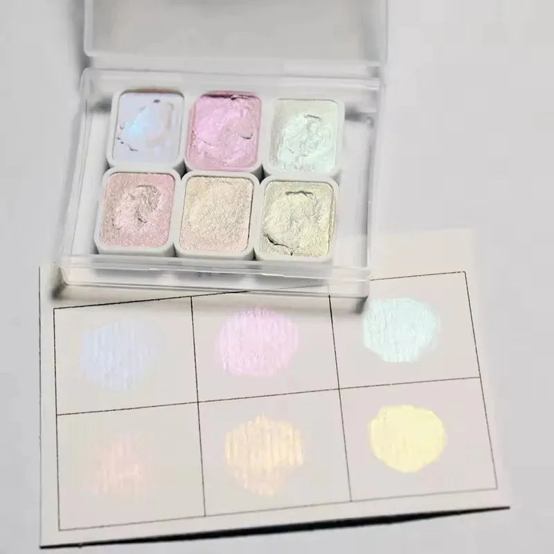 6-Color Iridescent Watercolor Paint Set for Artists and Painting Enthusiasts, Perfect for Professional Artistic Purposes