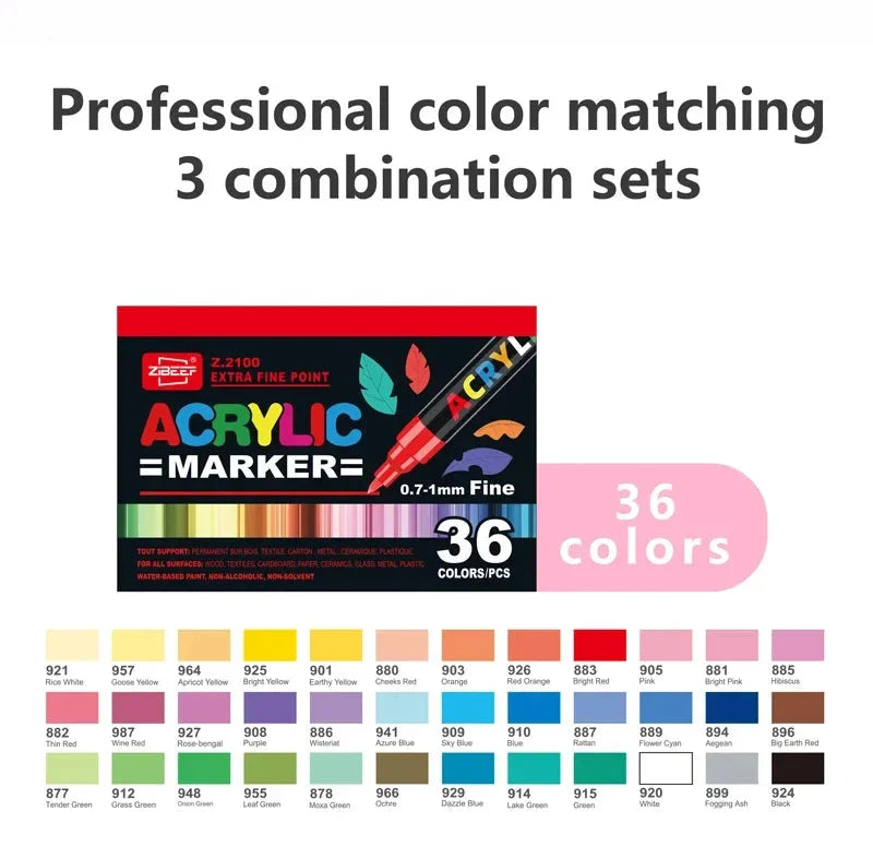 36-240 Acrylic Paint Markers, Waterproof & High Saturation for Wood,Metal,Plastic,Fabric,Glass,Ceramic Painting DIY Art Supplies