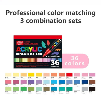 36-240 Acrylic Paint Markers, Waterproof & High Saturation for Wood,Metal,Plastic,Fabric,Glass,Ceramic Painting DIY Art Supplies