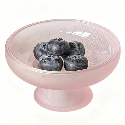 High-looking Fruit Plate, Small Exquisite Glacier Glass High-foot Plate, Candy Snack Plate, Fruit Plate
