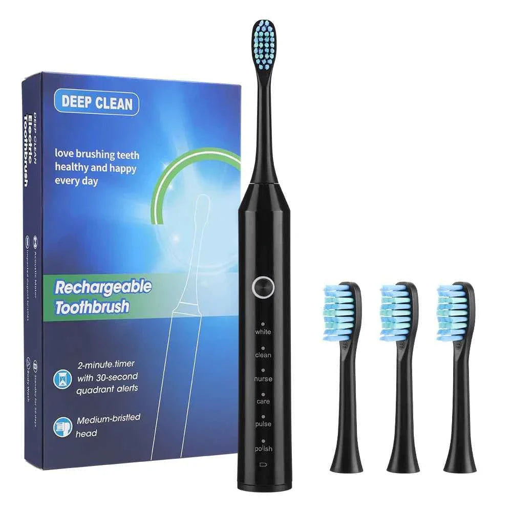 Sonic Electric Toothbrush Smart Dental Teeth Whitening Rechargeable Adult Tooth Brush With 6 Modes and 4 Brush Heads Oral Care