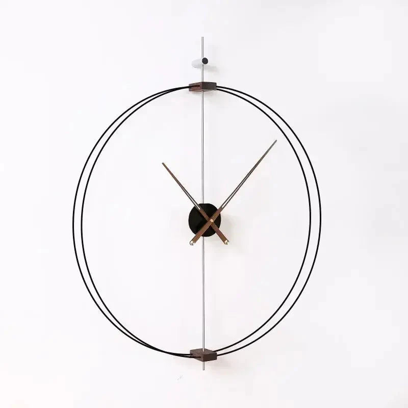 Spanish Minimalist Wall Clock Creative Luxury Living Room Art Clocks Solid Wood Pointer Large Wall Clock Silent Movement Clocks